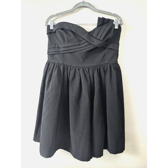 Y2K Black Strapless Prom Dress Bubble Hem Coquette Cocktail Hoco Sorority Rush - Picture 2 of 13